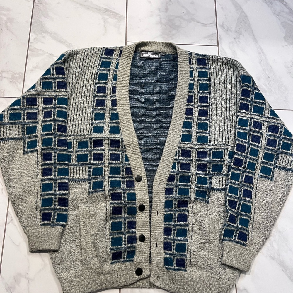 NOT FOR SALE *Vintage Patterned Cardigan 90’s Eaton Birkdale Sweater Wool Blend
